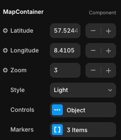 Map Component Settings