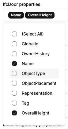 Export Door Properties