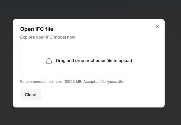 ifc file import dialog